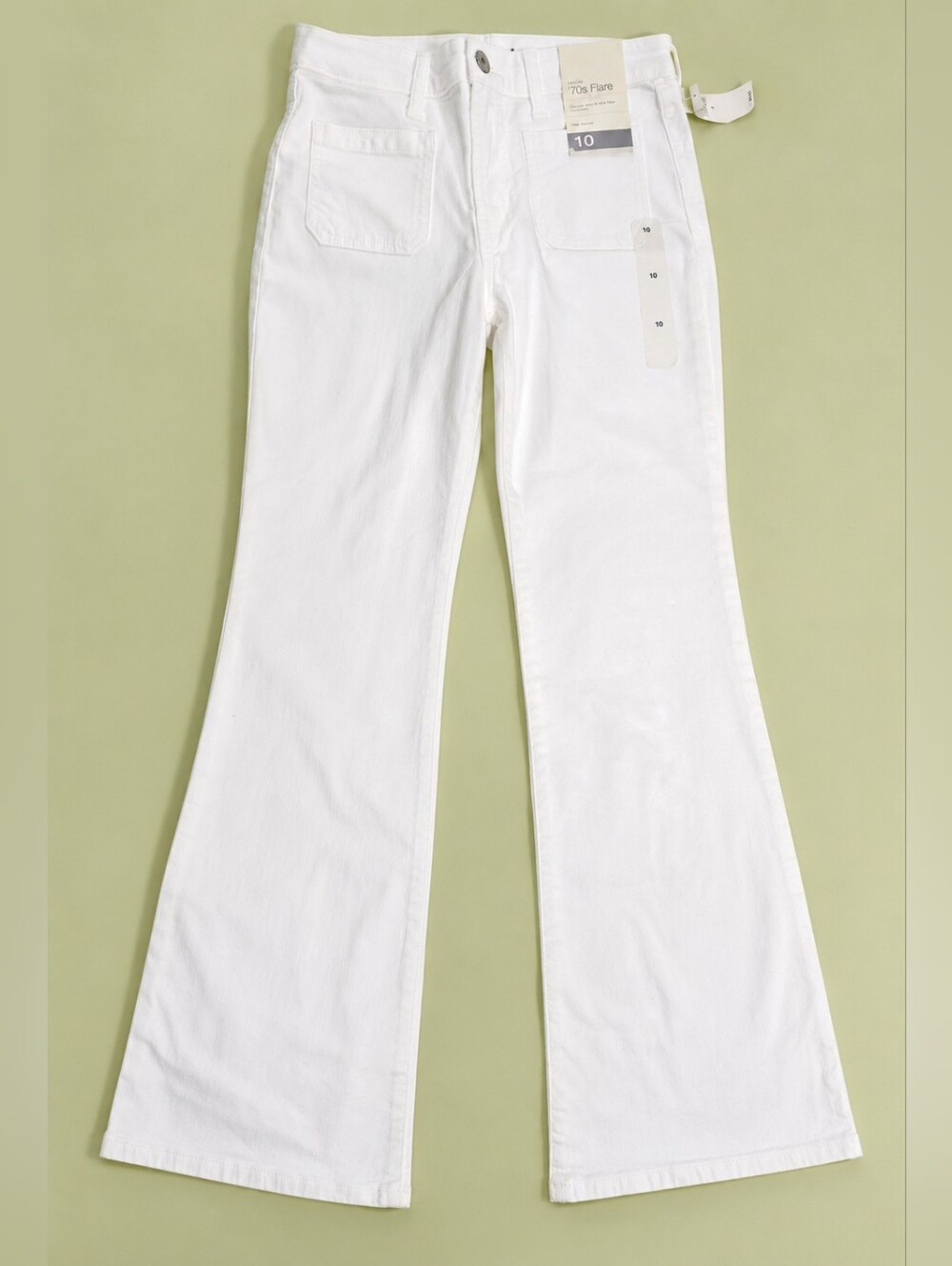 GAP Kids Girls ’70s Flare High Rise White Jeans Size 10 NWT